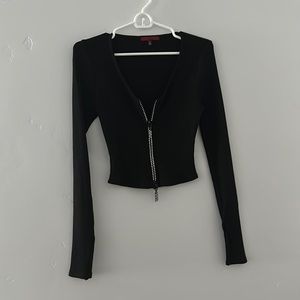 Buckle sparkly zip sweater size S 🖤